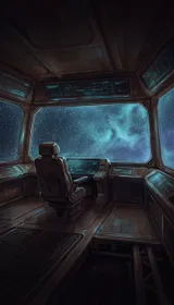 Le Pont d'Envol : la passerelle d'un vaisseau face aux étoiles.